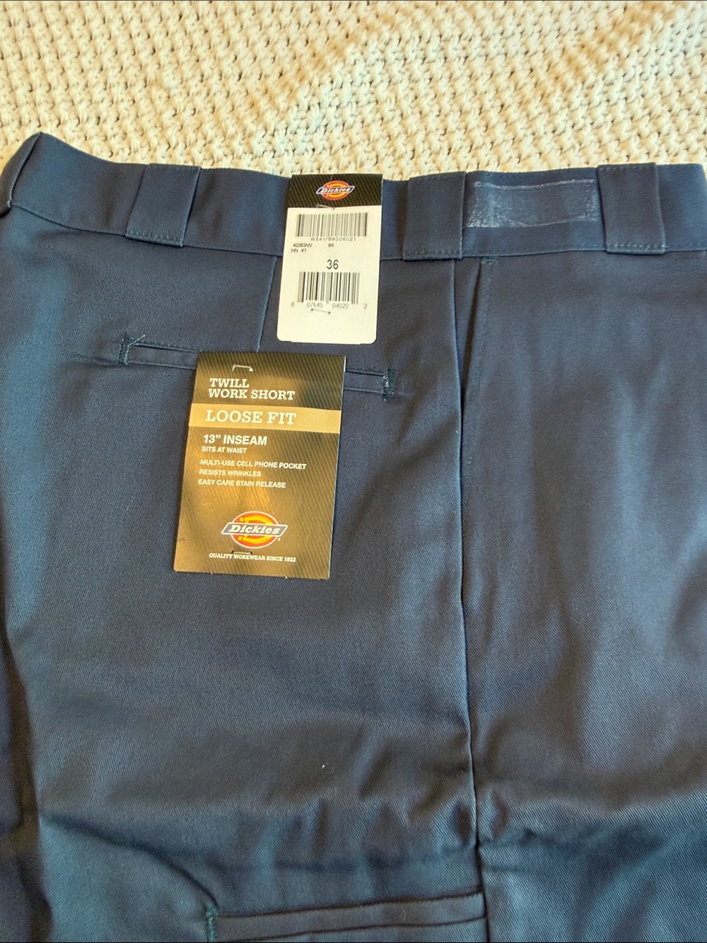 Dickies Men's Navy Work Shorts - Loose Fit Twill size 36 - 2 pair